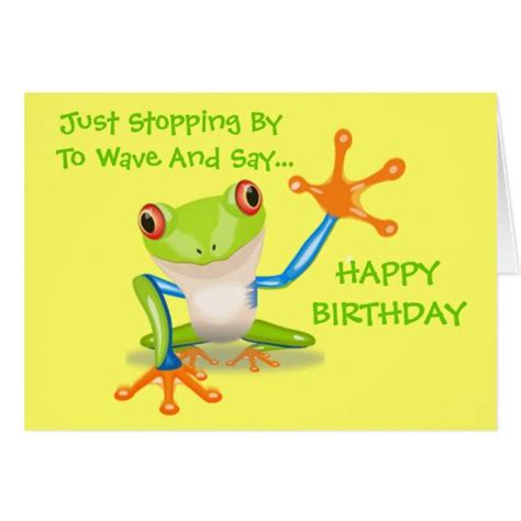 Cute Frog Funny Animal Kids Happy Birthday Card Zazzle