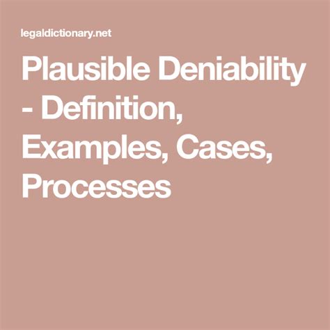 Plausible Deniability Definition Examples Cases Processes