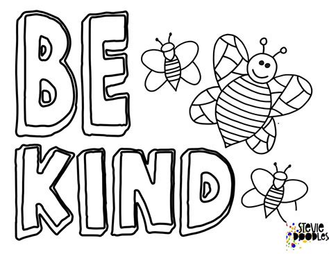 6 Free Printable Be Kind Coloring Pages With Bees Over 1000 Free Pages