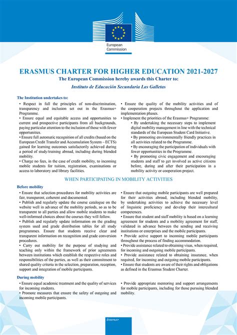 Carta Erasmus 2021 2027 Ies Las Galletas