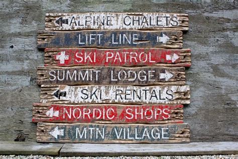 Wood Ski Signs Ski Decor Ski Patrol Sign Ski Rentals Lift Etsy Rustic