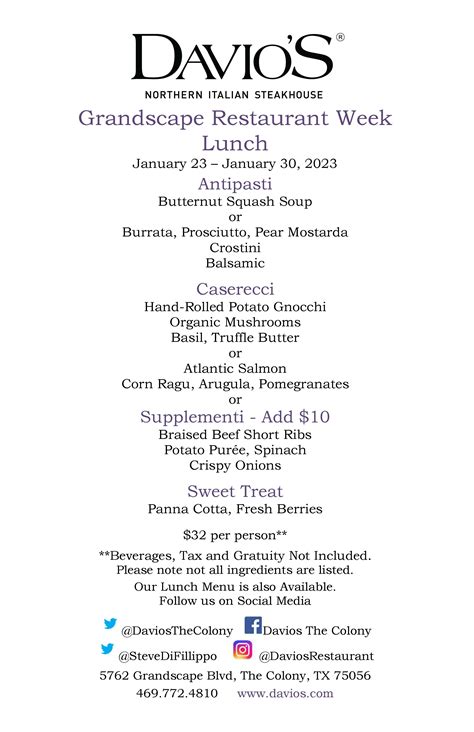 Restaurant Week - Grandscape