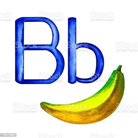 La Lettre B Est Majuscule Et Minuscule Avec Limage Dune Banane Dessin À