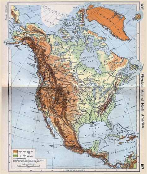 Large Physical Map Of North America North America Map