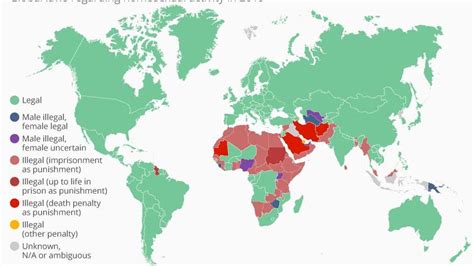 The Legal Status Of Homosexuality Worldwide [infographic]