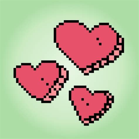 Premium Vector 8 Bit Heart Symbol Pixels Love Icon In Vector