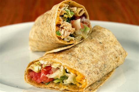 Chicken Wrap Slow Roasted Pulled Chicken In A Sun Dried Tomato Wrap