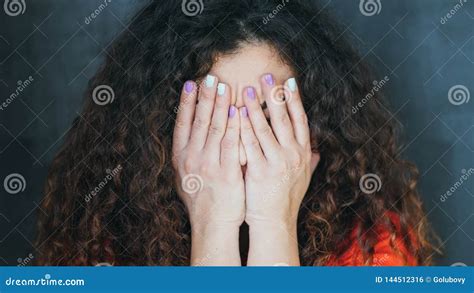 Ashamed Embarrassed Emotional Lady Portrait Stock Photo Image Of Hair