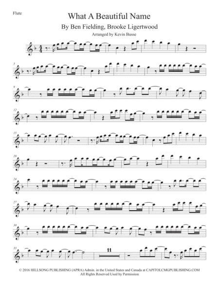 What A Beautiful Name Flute By Digital Sheet Music For Flute