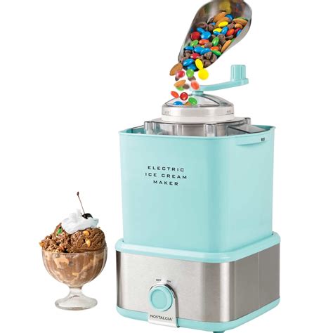 Nostalgia Qt Electric Ice Cream Maker With Candy Crusher Ice Cream Dessert Makers