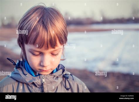 Sad Young Boy Stock Photo Alamy