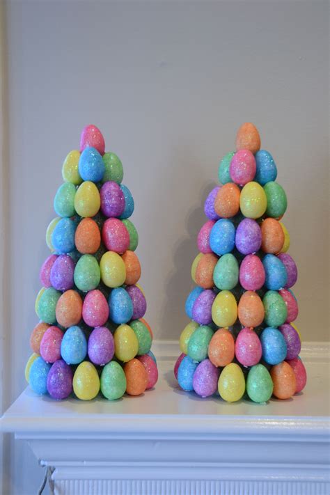 Easter Egg Trees Made Out Of Dollar Tree Egg Ornaments Holiday