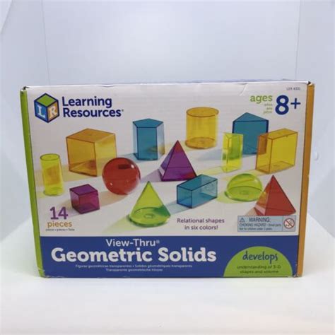 Learning Resources View Thru Geometric Solids 14 Pieces Brand New