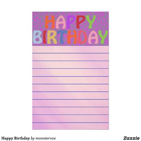 Happy Birthday Stationery Happy Birthday Stationery Paper Stationery