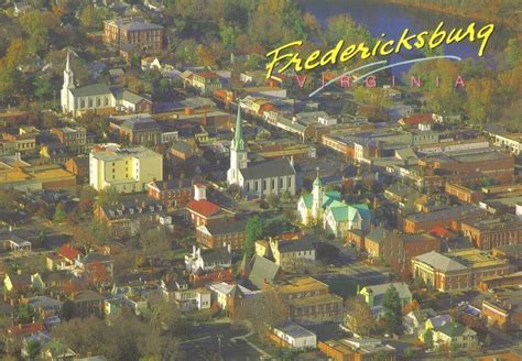 Aerial View Of Historic Fredericksburg Virginia Postcard 34608 Hot