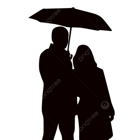 Couple Holding Umbrella Silhouette Vector Png Couple Silhouette Holding Umbrella Couple