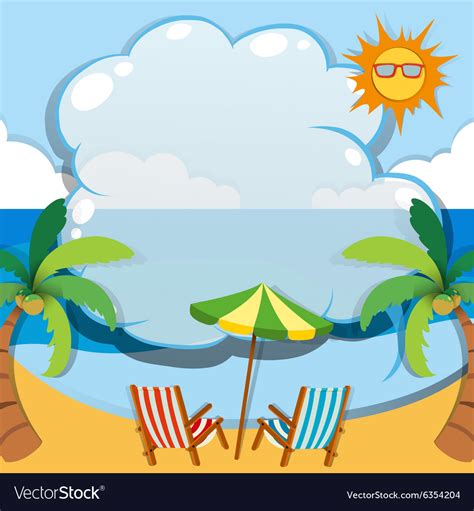 Border Design With Summer Theme Royalty Free Vector Image