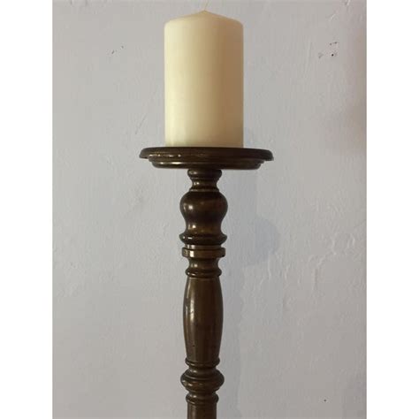 Bronze Pillar Candle Holder Chairish