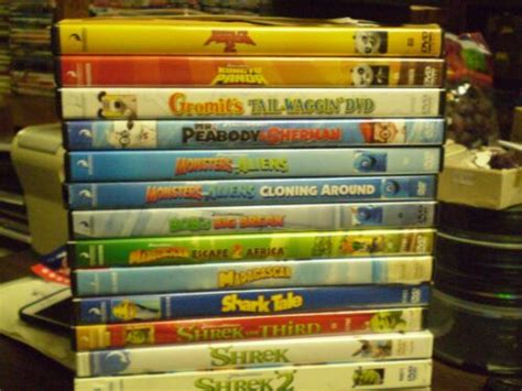 19 Dreamworks Childrens Dvd Lot 3 Shrek 2 Kung Fu Panda Shark