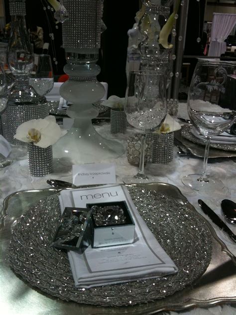 Bling Table Setting Simple Looking Place Card Menu Complimented By