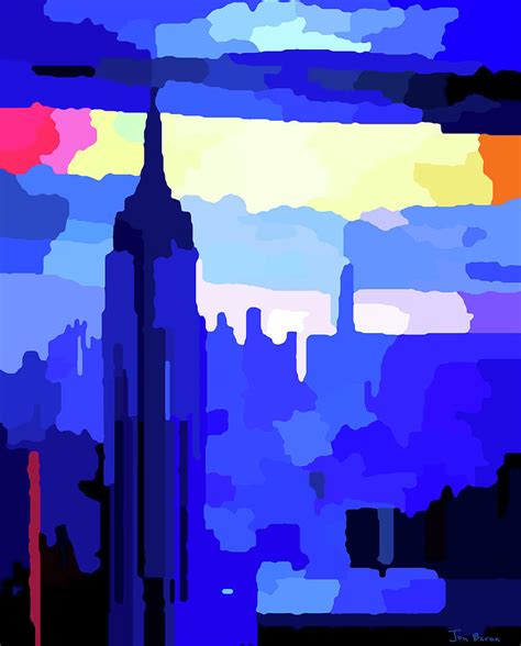 Empire State Building New York City Skyline Digital Art By Jon Baran