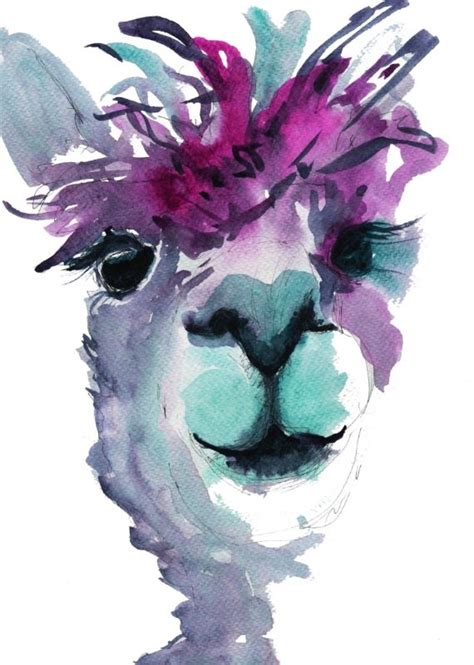 Alpaca Etsy Art Prints Alpaca Art Watercolor Art Prints