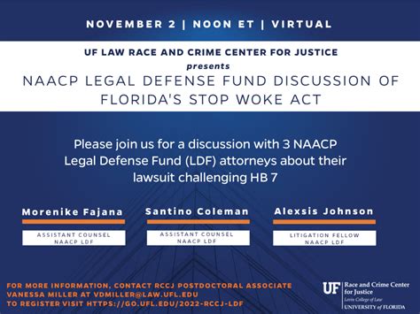 Naacp Legal Defense Fund Discussion Of Floridas Stop Woke Act Center For The Humanities And
