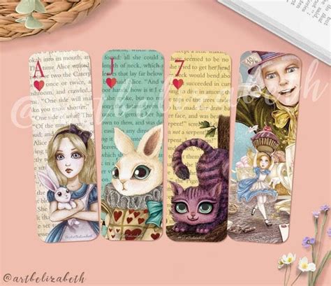 bookmark alice in wonderland wonderland bookmarks etsy