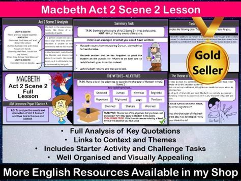 Macbeth Act 2 Scene 2 Lesson Teaching Resources
