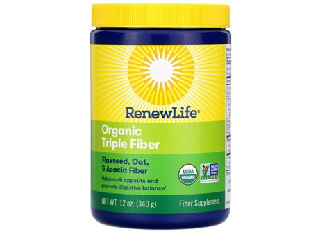 Renew Life Organic Triple Fiber формула со сбалансированным содержанием