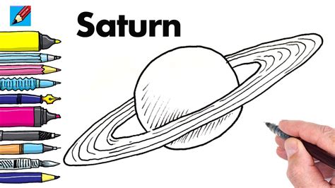 Draw The Planet Saturn Real Easy Youtube
