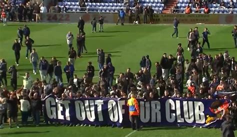 ‘you Useless B Get Out Of Our Club Match Abandoned As Oldham Fans Invade Pitch And