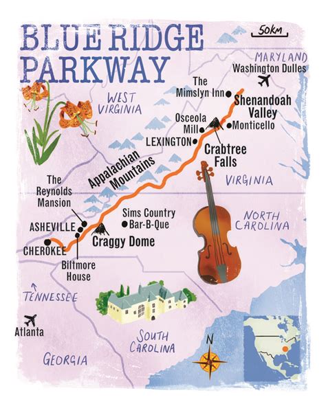 Blue Ridge Parkway Map By Scott Jessop August 2013 Issue Part Of Our