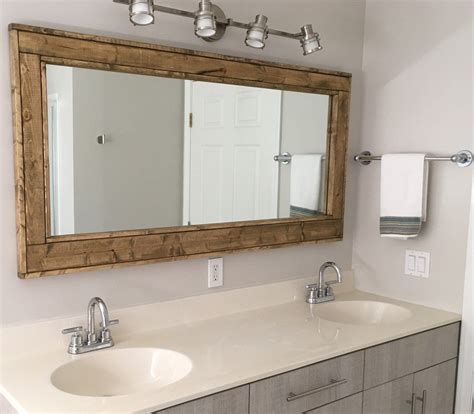 Herringbone Style Large Mirror Double Vanity Mirror Reclaimed Wood