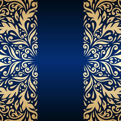 Luxury Blue Background With Ornament Gold Vector 12 Free Download