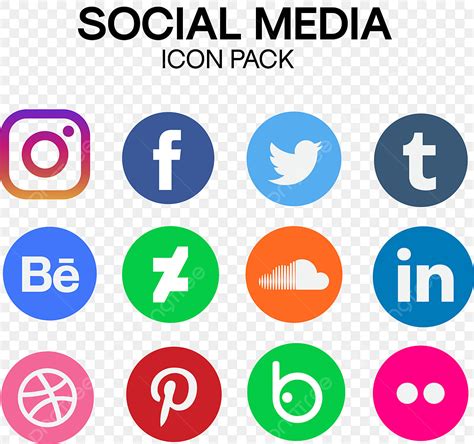 Popular Social Media Icon Pack Png Aplicativo Mídia Social ícone