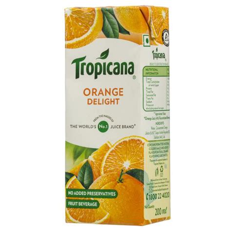 Buy Tropicana Orange Delight Fruit Juice 200 Ml Online At Best Price In