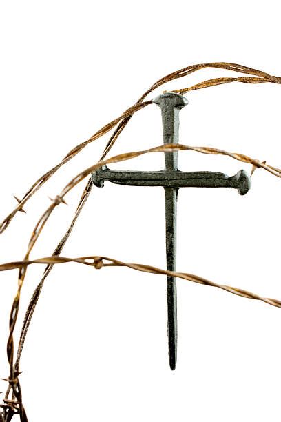 Crucifix Cross Wire Barbed Wire Stock Photos Pictures And Royalty Free
