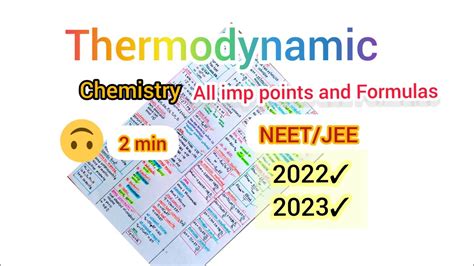 Thermodynamics Chemistry Class 11 In One Shot Neetjee Ncert Youtube