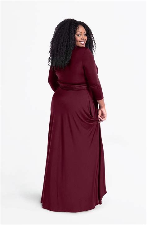 henkaa iris maxi long sleeve convertible infinity wrap dress