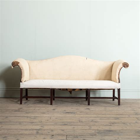 A George Iii Mahogany Camelback Sofa Hawker Antiques