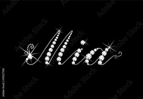 Mia Girl Name With Diamonds Stock Image And Royalty Free Vector Files
