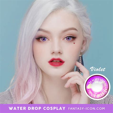 Water Drop Cosplay Violet Contacts Purple Lenses Coscon Anime