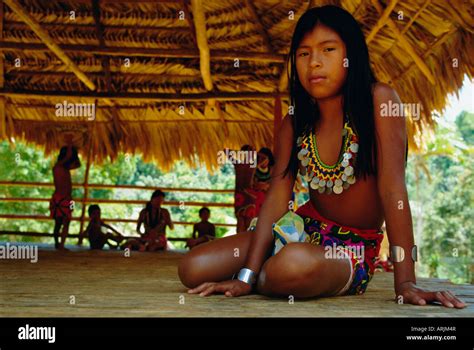 Portrait Of An Embera Indian Girl Chagres National Park Panama