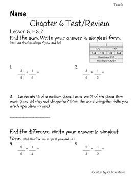 Math essentials week 9 answer key grade 7? Go Math! Chapter 6 Test/Review with Answer Key by CU Creations | TpT