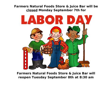 What are the dates of the holiday signs? Closed Labor Day | Farmer's Natural Foods