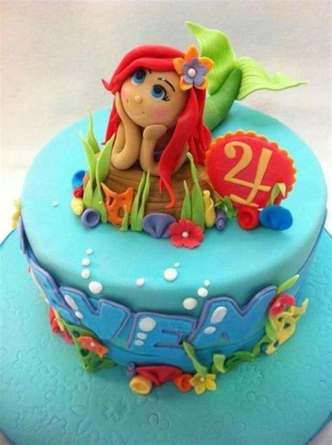 Pin By Sonia Husan On Tortas Para Niñas Little Mermaid Cakes Disney