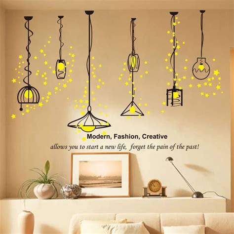 Shine Light Bulb Wall Sticker Living Room Bedroom Decor Mural Art Vinyl
