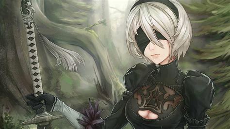 Video Game Nier Automata Girl Short Hair White Hair Yorha No2