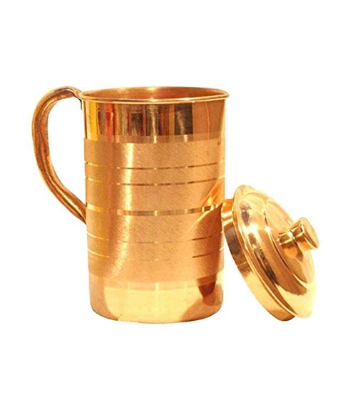 Pure Copper Jug Pitcher Drinkware Good Health Benefits Luxury Design Copper Jug 1800 Ml